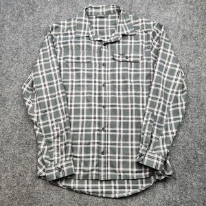 Sitka Gear Shirt Mens Large Gray Plaid Long Sleeve Button Up Frontier Flannel